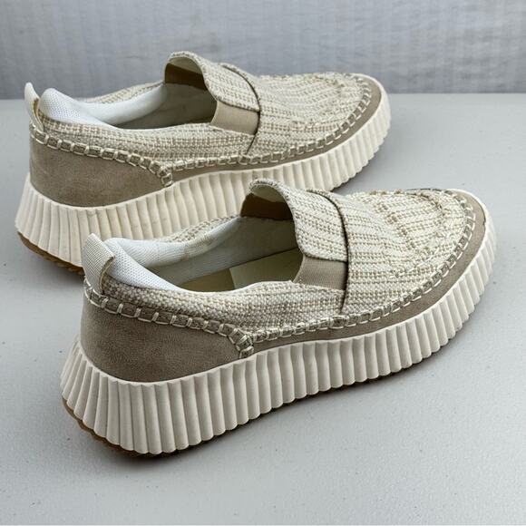 DV by Dolce Vita Dayo Cream Tan Slip-On Loafers Size 8.5 Woven Upper - Picture 6 of 9